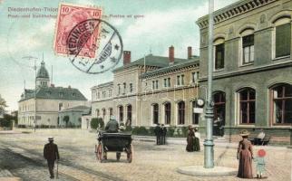 Thionville, Diedenhofen; Post- und Bahnhofsgebäude / post office, railway station, TCV card