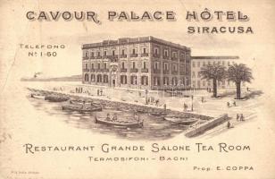 Syracuse, Siracusa; Cavour Palace Hotel, advertisement (fa)