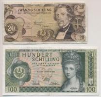 Ausztria 1967. 20Sch + 1969. 100Sch T:III Austria 1967. 20 Schilling + 1969. 100 Schilling C:F