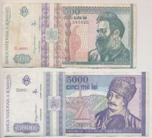 Románia 1952. 3L + 1991. 1000L (2x) + 1992. 500L + 1993. 5000L + 1994. 10.000L (3x) T:III,III-
Roma...