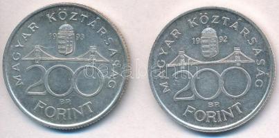 1992-1993. 200Ft Ag "MNB" (2x) T:2
Adamo F13