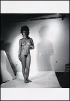 cca 1976 Innen is, onnan is, 4 db szolidan erotikus fénykép, korabeli vintage negatívokról készült m...