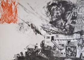 1969 Kondor Béla mappa 12 db ofszet, teljes Corvina, a lapok alsó része vízfoltos