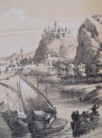 1847 Visegrád litografált képe 1595-ben. Joseph Vincenz Haufler Album von VIsegrad c. művéből. Lapmé...