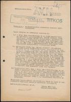 1953 Miniszterhelyettesi utasítás, Lőrinc Imre vegyipari miniszterhelyettestől, ÁVH bélyegzéssel. Kis lyukak.