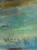 Varga Sándor (?-?): Tóparti fák. Olaj, vászon, 34×40 cm