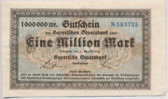 Németország / Weimari Köztársaság 1923 (1922). 1000M piros "Eine Milliarde Mark" felülbély...