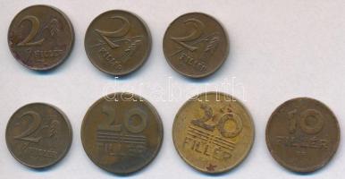 1946. 2f tombak (3x) + 1947. 2f tombak + 20f Cu-Al (2x) + 1948. 10f tombak T:1-,2,2-