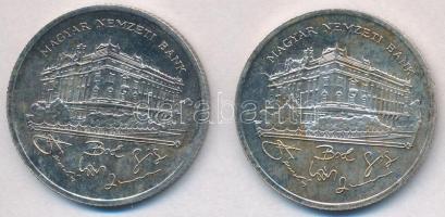 1992. 200Ft Ag "MNB" (2x) T:2 patina