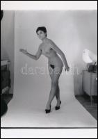 cca 1972 Előjáték, 3 db szolidan erotikus fénykép, korabeli vintage negatívokról készült mai nagyítások, 25x18 cm / 3 erotic photos, 25x18 cm
