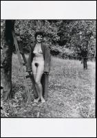 cca 1976 ,,Kertész leszek, fát nevelek, 3 db szolidan erotikus fénykép, korabeli vintage negatívokról készült mai nagyítások, 25x18 cm / 3 erotic photos, 25x18 cm