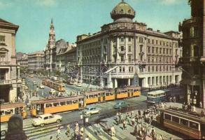 5 db MODERN megíratlan magyar villamosos városképes lap, Budapest, Debrecen, Szombathely / 5 MODERN ...