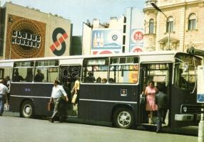 10 db MODERN megíratlan magyar autóbuszos motívumlap, Ikarus buszokkal / 10 MODERN unused Hungarian autobus motive cards, Ikarus buses