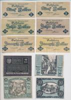 Ausztria 1920. 10h-50h (10x) szükségpénzek Schwanenstadt és Spitz an der Donau városokból T:I- fo. Austria 1920. 10 Heller - 50 Heller (10x) necessity notes from Schwanenstadt and Spitz an der Donau C:AU spotted