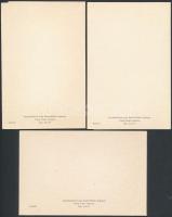 Vertel József (1922-1993): Budapesti látképek, 3 db kisgrafika, rézkarc, papír, hátoldalukon felirat...