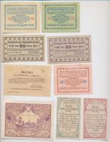 Ausztria 1920. 10h-80h (9x) szükségpénzek Timelkam, Sandl, Sharten és Brunn an der Erlauf városokból...