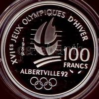 Franciaország 1989. 100F Ag "Olimpiai játékok-korcsolya" T:PP