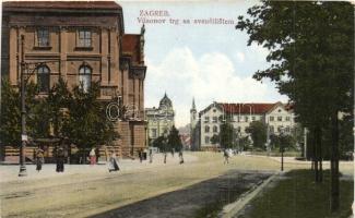 Zagreb, Vilsonov trg sa sveucilistem / square, university (vágott / cut)