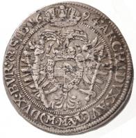 Német Államok / Szilézia 1694MMW 15kr Ag "I. Lipót" előlapi körirat három betűje vésett (6...