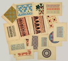 Schivny Richard (?-?):Mintarajzai (15 db), Vegyes technika, papír, jelzett (cca 1908 Református gimnázium, Miskolc), 20×29 cm (15×)