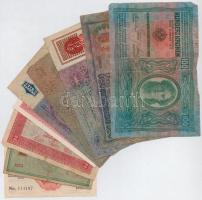 1912-1917. 9db-os korona bankjegy tétel, 1-100K, közte 1912. 100K felülbélyegzés nélkül T:III-IV