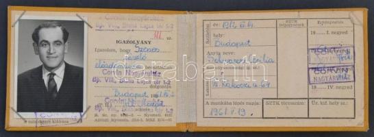 Szenes László (1912-1986) színművész hagyatéka: fényképes igazolvány, zsinagóga felújítását támogató...