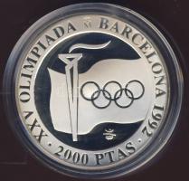 Spanyolország 1991. 2000P Ag "Barcelonai olimpia-fáklya,zászló" T:PP