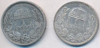 1893KB-1916KB 1K Ag "Ferenc József" (2x) T:2,2-