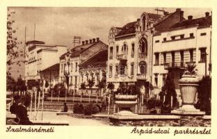 Szatmárnémeti, Satu Mare; Árpád utca, park / street, park