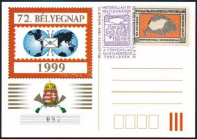 1999 72. Bélyegnap emléklap "087" sorszámmal, magánkiadás