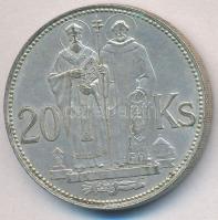 Szlovákia 1941. 20K Ag "Cirill és Metód" T:2  Slovakia 1941. 20 Korun Ag "St. Kyrill and St. Methodius" C:XF