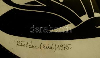 Tavaszy Noémi (1927-): Körtánc. Linó, papír, jelzett, műanyag keretben, 25×19 cm