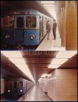 cca 1970 Budapest, Astoria és Deák tér metrómegálló, 2 db feliratozott fotólap, 17x11 cm
