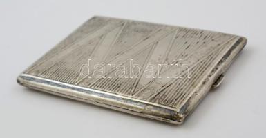 Ezüst (Ag.) cigarettatárca, jelzett, 12×8,5×1,5 cm, nettó 151 g