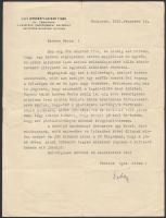 1941 Bp., Vitéz Bossányi-Havass Tibor ny. tábornok személyes hangvételű levele, aláírásával