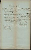 1871 Tököl, Befizetett összeg kapcsán kiállított hivatalos nyugta