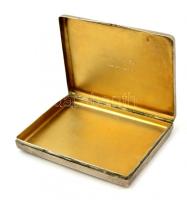 Ezüst (Ag.) cigarettatárca, gravírozott díszítéssel, aranyozott belső résszel, "Mimi-Józsi&quot...