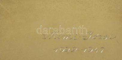 Ezüst (Ag.) cigarettatárca, gravírozott díszítéssel, aranyozott belső résszel, "Mimi-Józsi&quot...