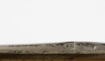 Ezüst (Ag.) cigarettatárca, gravírozott díszítéssel, aranyozott belső résszel, "Mimi-Józsi&quot...