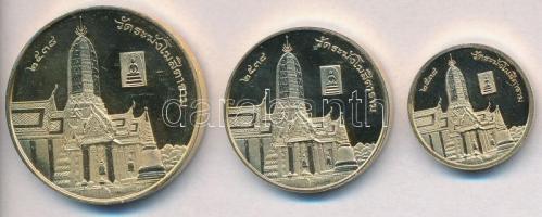 DN "V. Rama király" 3db aranyozott fém emlékérem, peremén "HUNGARIAN MINT" beüté...