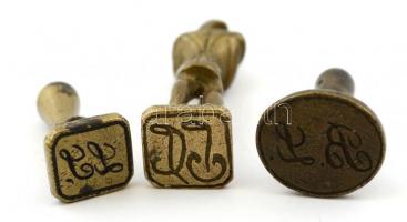 3 db sárgaréz pecsétnyomó / Seal makers