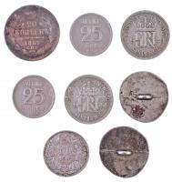 6db-os vegyes pénzérme tétel, közte Orosz Birodalom 1869. 20k Ag "II. Miklós", Nagy-Britan...