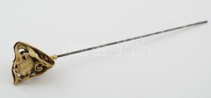 Szecessziós kalaptű, h: 15,5 cm