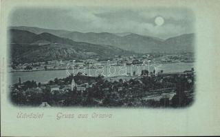 Orsova - 2 db RÉGI városképes lap, Széchenyi út, látkép, G. Hutterer kiadásai / 2 pre-1945 town-view postcards, street, general view