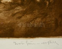 Iványi Grünwald Béla (1867-1940) - Prihoda István (1891-1956): Lány fehér lovon, rézkarc, papír, jel...