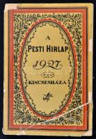 1927 A Pesti Hírlap Kincsesháza, megviselt papírborítóval, hiányos, szakadozott, ragasztott, 477/478. és a 479/480. lapok szakadtak, hiányosak, 480 p.