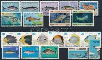 1972-1986 Fishes 5 sets + 2 stamps, 1972-1986 Halak motívum 5 klf sor + 2 db önálló motívum