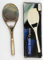 Teniszütő alakú sörnyitó, saját dobozában, h: 15 cm