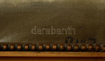 Olvashatatlan jelzéssel: Gyümölcsöző csendélet, olaj, vászon, díszes fa keretben, 24×34 cm