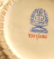 Herendi Viktória mintás áttört tálka, kézzel festett, jelzett, hibátlan, 12,5 cm, d:4,5 cm